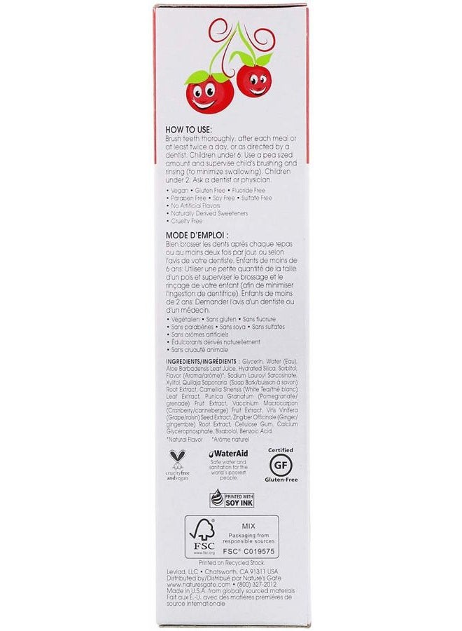 Nature's Gate Natural Toothpaste Gel, Cherry for Kids, 5 oz (Pack of 3) Set - Image 2
