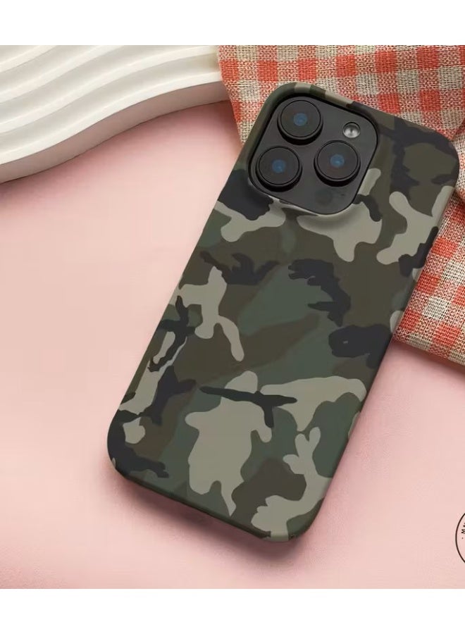 Temu A stylish military camouflage print phone case that gives your phone a robust and attractive look. Made of soft silicone, it is shock and scratch resistant and compatible with iPhone 16 Pro Max. - Image 2