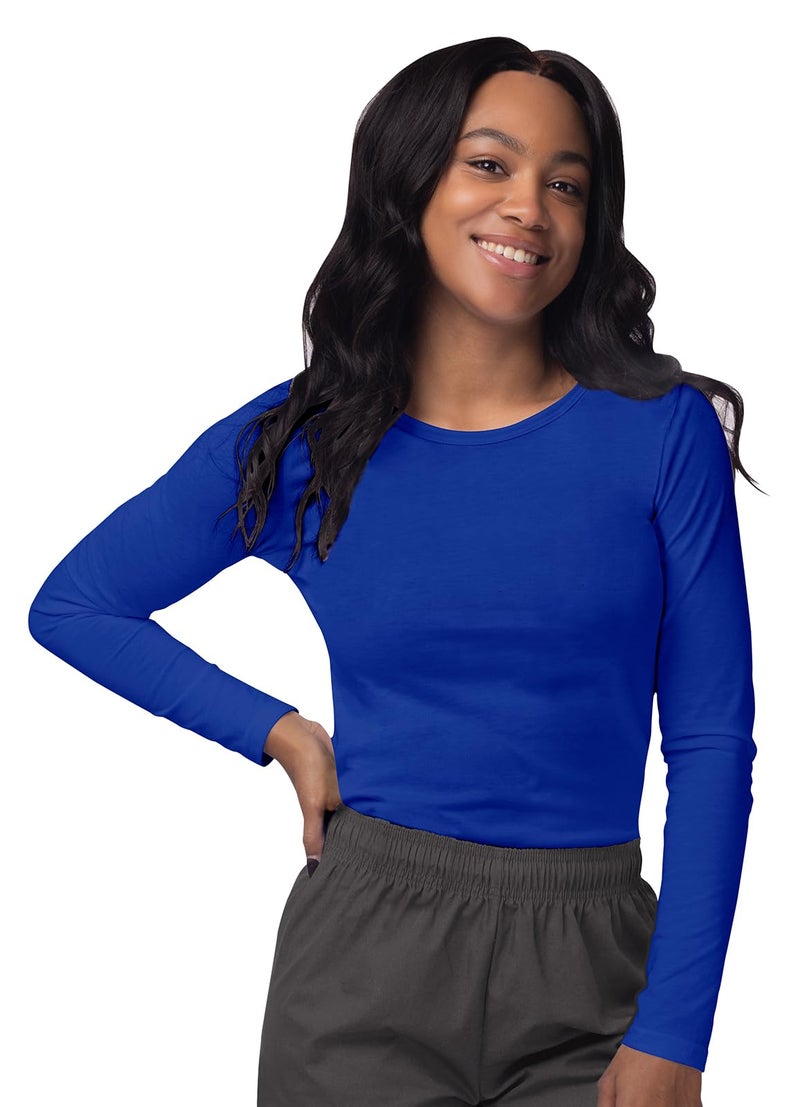 Sivvan Scrubs for Women - Long Sleeve Comfort Underscrub Tee - S8500 - Royal Blue - S - Image 1