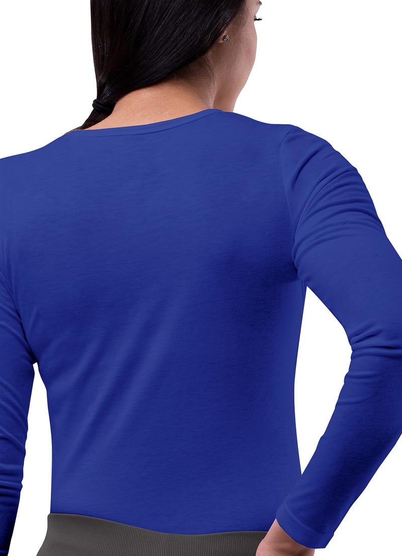 Sivvan Scrubs for Women - Long Sleeve Comfort Underscrub Tee - S8500 - Royal Blue - S - Image 2