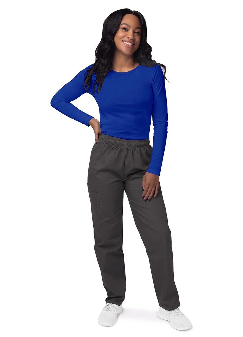 Sivvan Scrubs for Women - Long Sleeve Comfort Underscrub Tee - S8500 - Royal Blue - S - Image 4