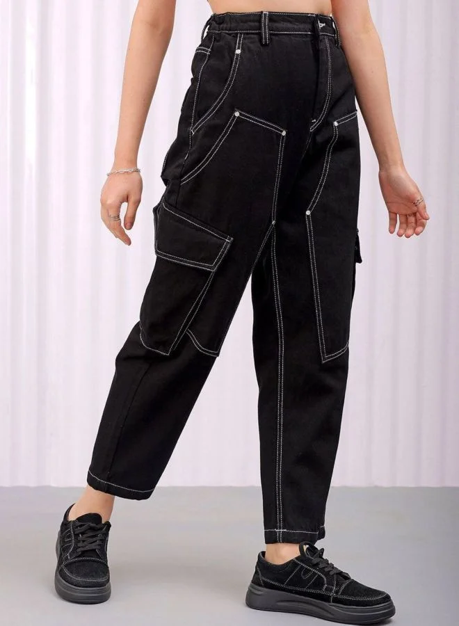 Freehand  Women Relaxed Fit Solid High Rise Jeans  | Best Price UAE