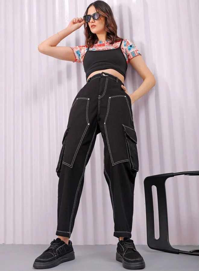 Freehand  Women Relaxed Fit Solid High Rise Jeans  | Best Price UAE