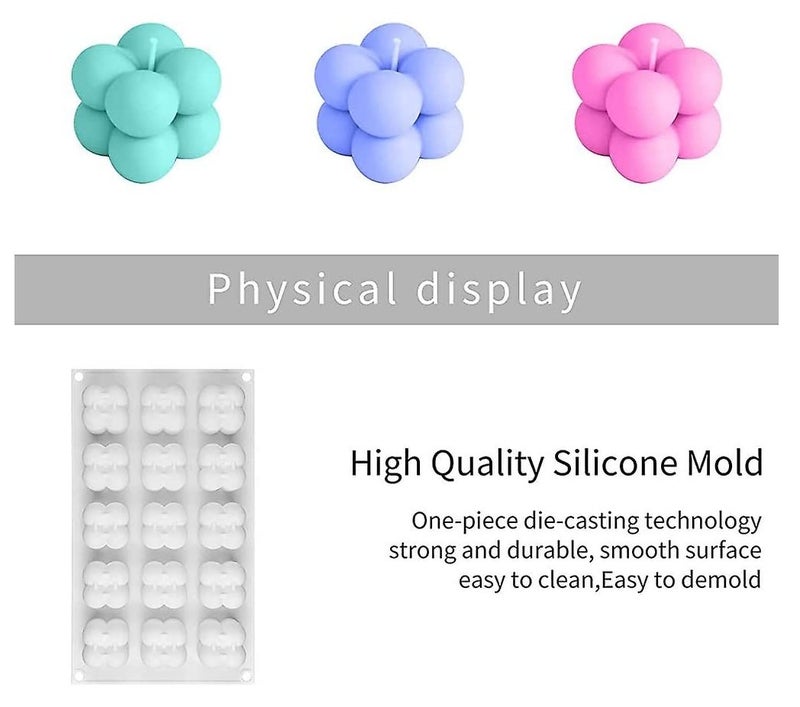 MoldBerry 15 Cavity Silicone Bubble Candle Mould, Candle Moulds for Candle Making, Ideal for Diwali Candles Chocolates Mold Personalized Gifting Decoration for Home (Pack of 1) - Image 3