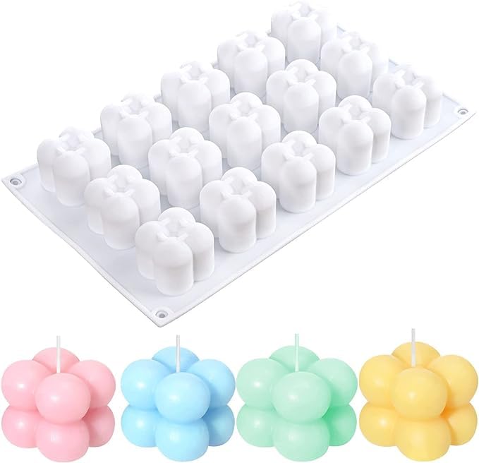 MoldBerry 15 Cavity Silicone Bubble Candle Mould, Candle Moulds for Candle Making, Ideal for Diwali Candles Chocolates Mold Personalized Gifting Decoration for Home (Pack of 1) - Image 1