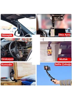 Polhammobile Universal Car Phone Holder Kitchen Desk Stand For Polham Clip-on Rear View Mirror Sun Visor  - Image 3