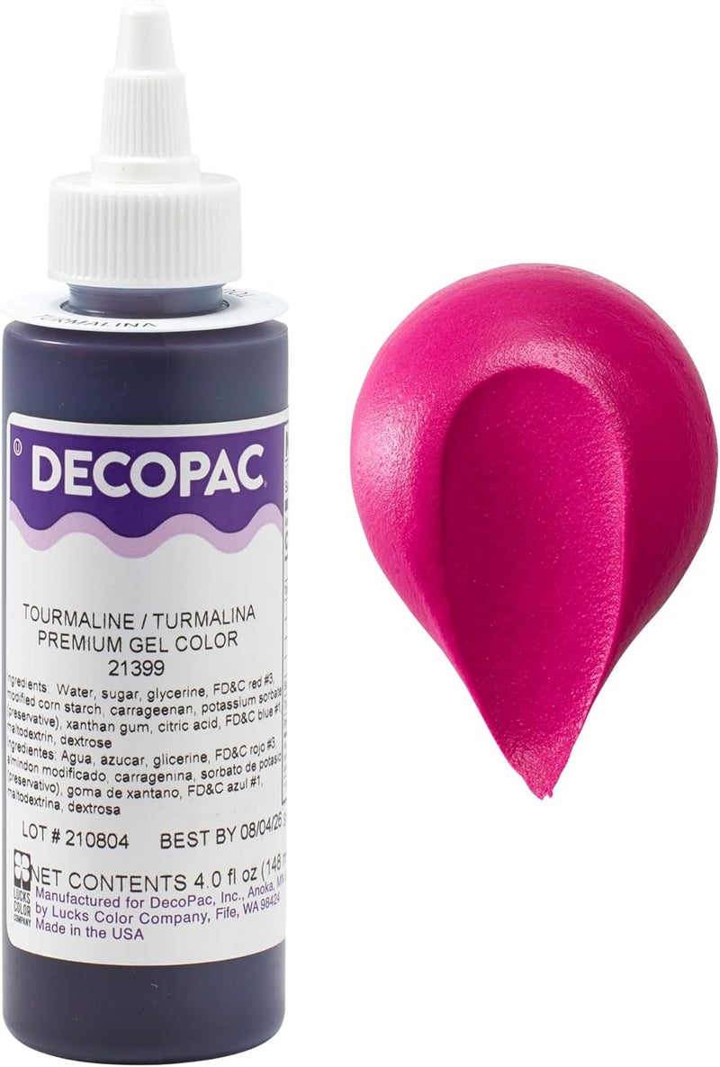 DecoPac Tourmaline Trend Premium Gel Color - Pink Food Coloring for Cake Decorations, 4 Fl Oz - Image 1