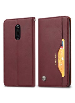 HuHa Case Cover Knead Skin Texture Horizontal Flip Leather Case for Xiaomi Redmi K20/K20 Pro /Xiaomi 9T/ Xiaomi 9T Pro, with Photo Frame & Holder & Card Slots & Wallet Wine Red 