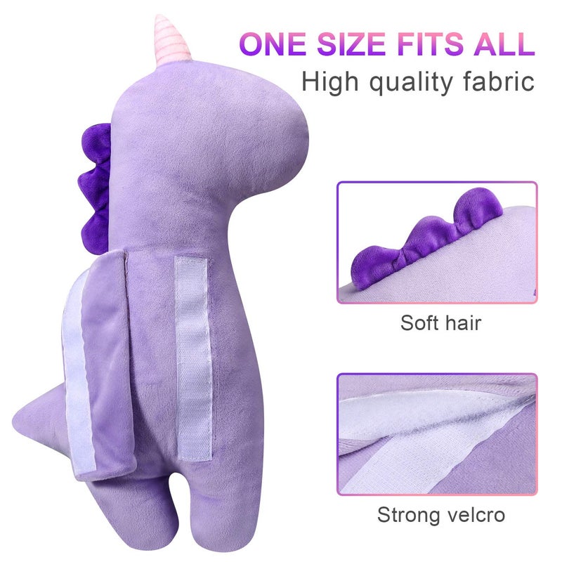 Farochy Unicorn Seat Belt Pillow Kids Cover, Vehicle Shoulder Pads, Car Seatbelt Cushion for Kids, Strap Pillows Animal Travel (Purple) - Image 4