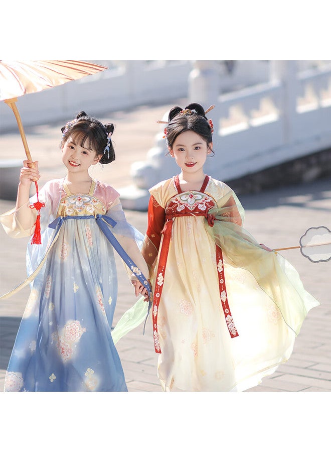 Flag Platinum Qibohanfu Girls' Spring New Chinese-style Children's Ancient-style Ethereal Costume, Chang'an Dream , 120 - Image 3