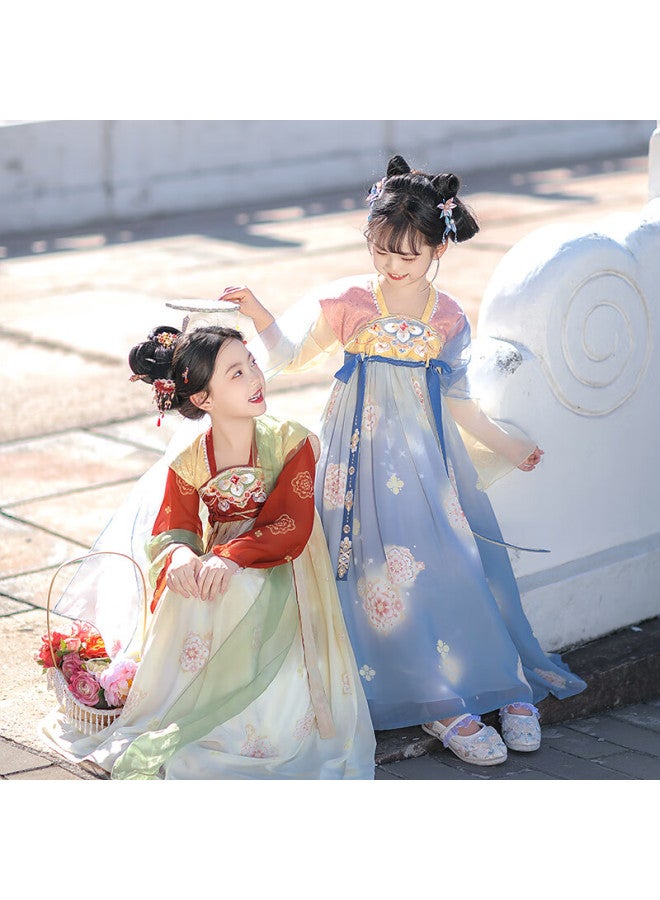 Flag Platinum Qibohanfu Girls' Spring New Chinese-style Children's Ancient-style Ethereal Costume, Chang'an Dream , 120 - Image 2