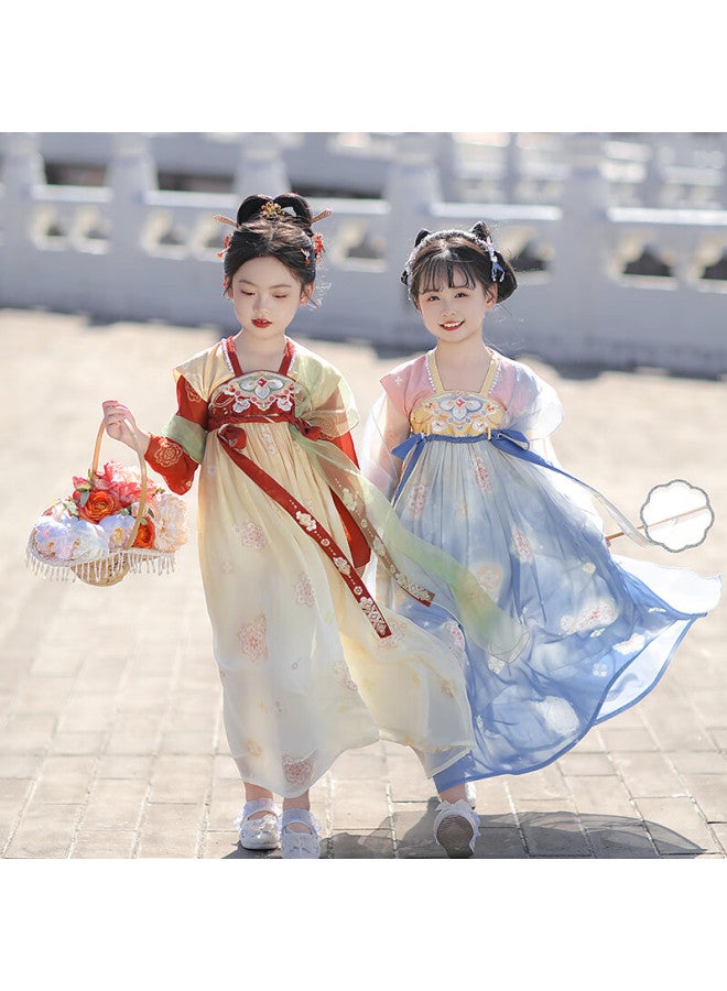 Flag Platinum Qibohanfu Girls' Spring New Chinese-style Children's Ancient-style Ethereal Costume, Chang'an Dream , 120 - Image 5