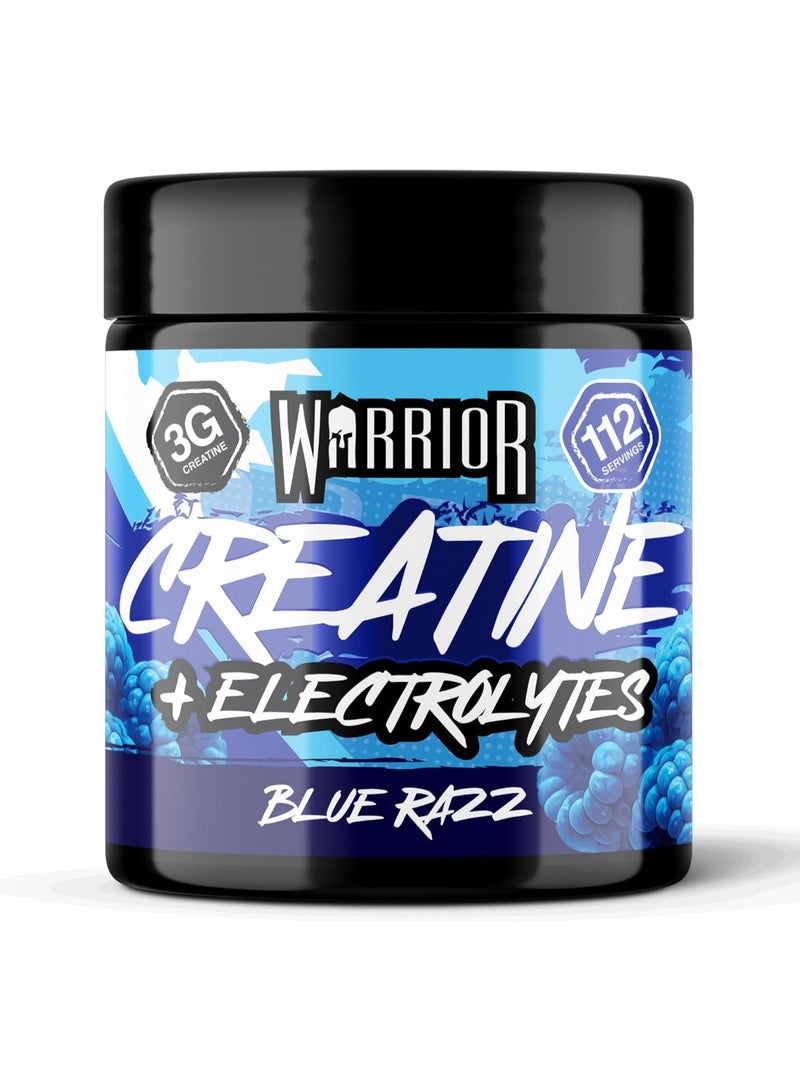 Warrior Creatine Plus Electrolytes Powder Blue Razz - 360g - Image 1
