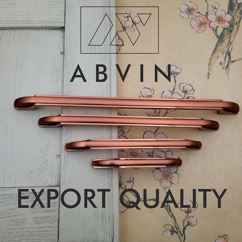ABVIN ABVIN Premium Slim Rose Gold Copper Handles Modern Gold Cabinet Hardware Furniture Pulls for Doors Cabinets Cupboards Drawers 1 pcs 96 mm 4 inch  - Image 2