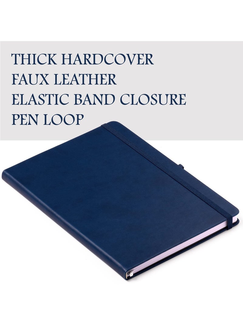 يلا بيك دفتر ملاحظات مضغوط ومسطّر، غلاف مقوى A6، 160 صفحة بيضاء مسطرة مع شريط مطاطي للإغلاق، للاستخدام اليومي في المكتب أو المدرسة أو العمل أو الكتابة - Image 1