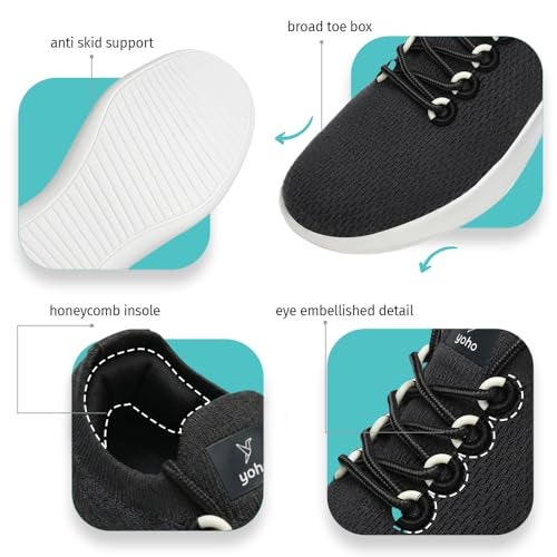 YOHO Fastlane 0600 Sneakers for Women | Stylish, Casual & Lightweight | Extra soft Walking Slip-On Shoes for Ladies/Girls | Slate Grey -UK 4 - Image 5