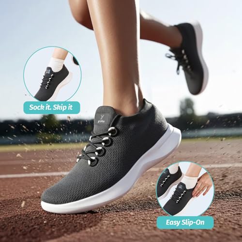 YOHO Fastlane 0600 Sneakers for Women | Stylish, Casual & Lightweight | Extra soft Walking Slip-On Shoes for Ladies/Girls | Slate Grey -UK 4 - Image 2