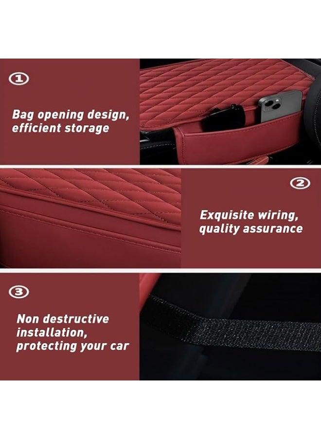 Car Center Console Cover, Leather Armrest Box Pad with 2 Storage Pockets, Memory Cotton Vehicle Armrest Support Pad,Universal Suitable for Most Vehicles, SUVs, Trucks, RVs - Image 4