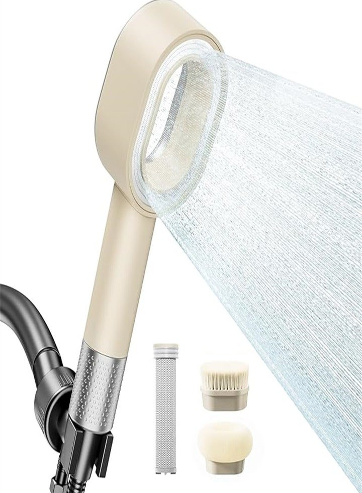 Handheld filter shower head removes chlorine, suitable for spa experience, dry skin and hair care, with two brush heads  - Image 1