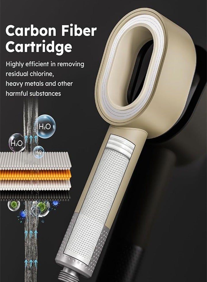 Handheld filter shower head removes chlorine, suitable for spa experience, dry skin and hair care, with two brush heads  - Image 2