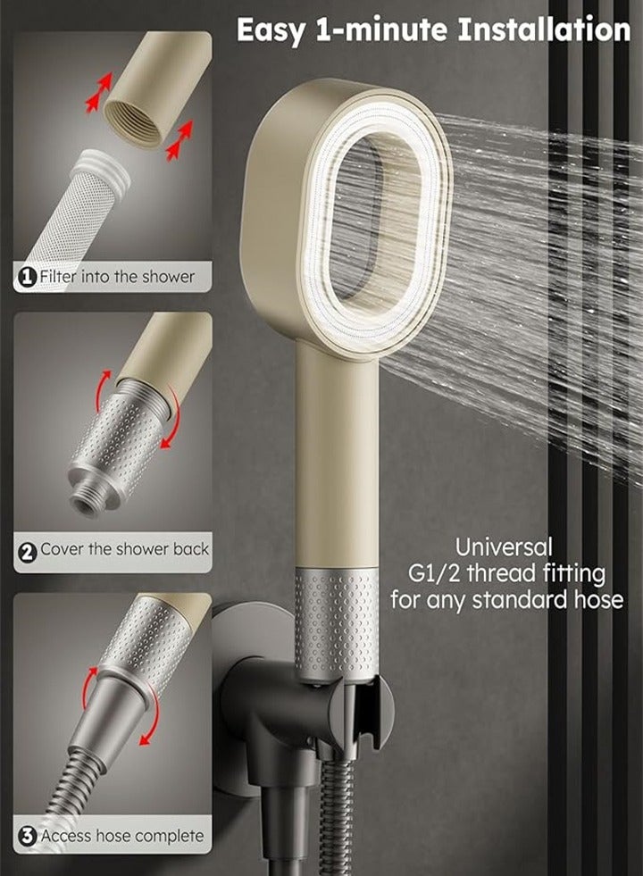 Handheld filter shower head removes chlorine, suitable for spa experience, dry skin and hair care, with two brush heads  - Image 4