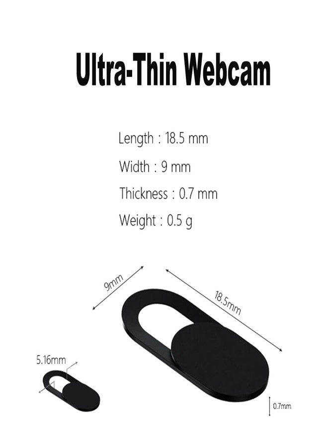CaseHQ Laptop Camera Cover Slide, [12 Pack] Ultra-Thin Webcam Cover Compatible with MacBook,Laptop,PC,Computer,iMac,iPad, iPhone Cell Phone etc. 0.027in Thick Sliding Cover Web Blocker Black - Image 3