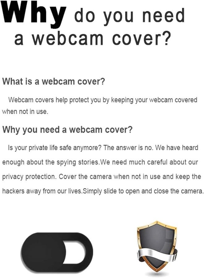 CaseHQ Laptop Camera Cover Slide, [12 Pack] Ultra-Thin Webcam Cover Compatible with MacBook,Laptop,PC,Computer,iMac,iPad, iPhone Cell Phone etc. 0.027in Thick Sliding Cover Web Blocker Black - Image 4