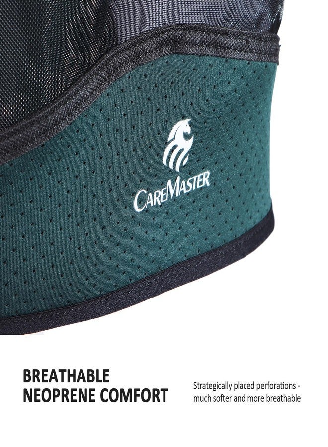 CareMaster Horse Fly Mask Large Space Breathable UV Protection Equine Mask with Reflective Features on Ears Hunter Green L - Image 4