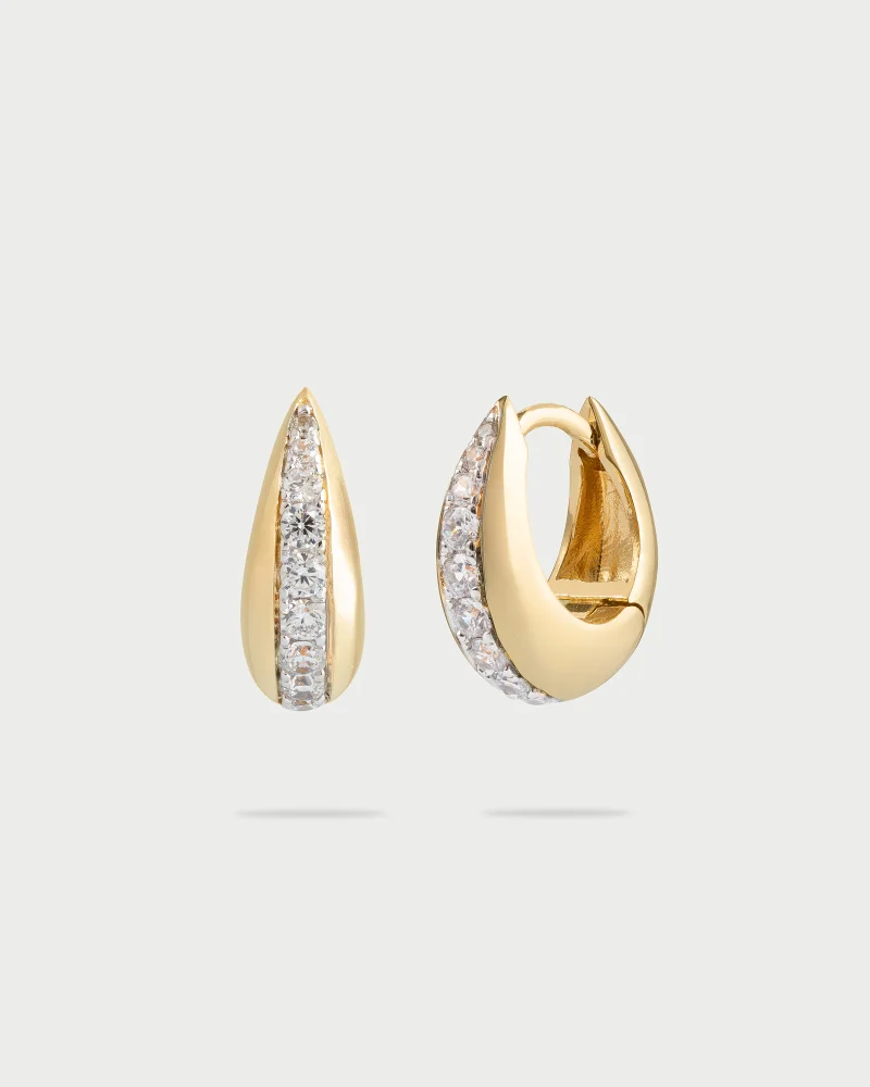 Rue Des Mill Small chunky drop earrings - SHAPES - Yellow gold
