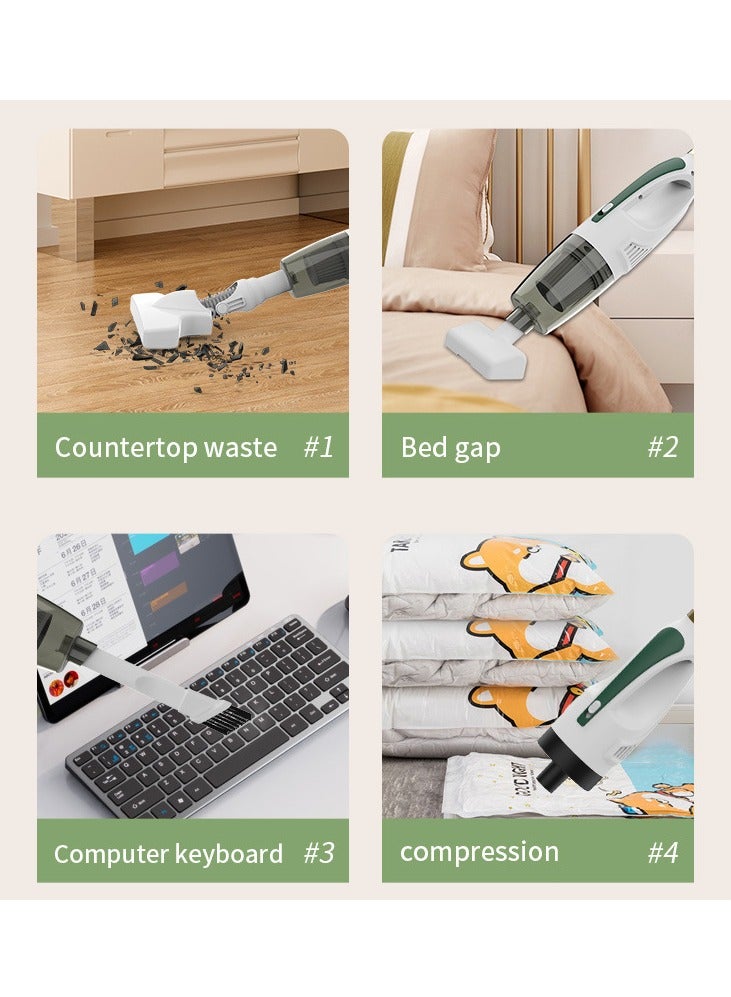 Handheld Household Multifunctional Vacuum Cleaner with High Suction Power and Detachable White - Image 3