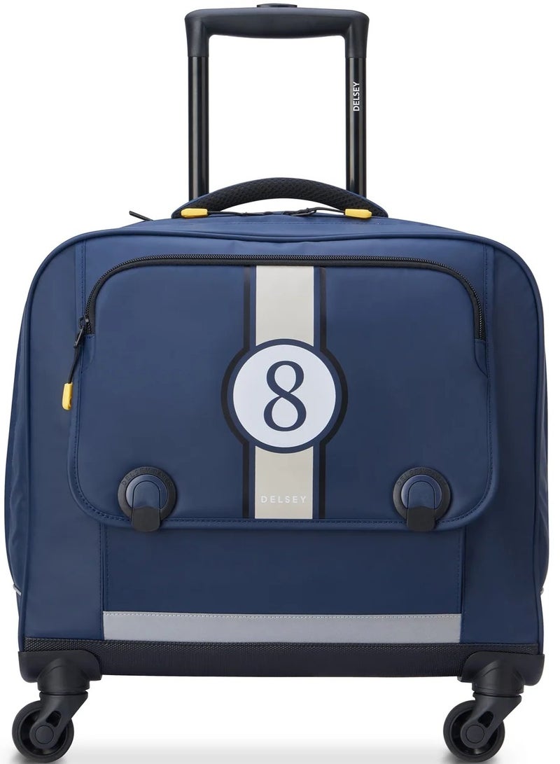 ديلسي _باريس حقيبة ظهر مدرسية بعجلات أفقية  - طباعة زرقاء . بوصة - Image 1