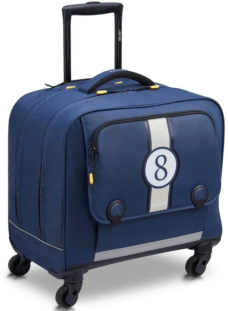 DELSEY Paris BTS 2023 - 4 Wheel Horizontal Schoolbag Trolley 15.6" - Blue Printing