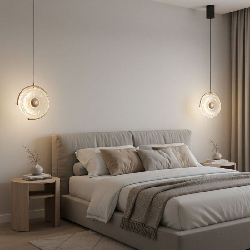 DANUBE HOME Bluma Pendant Lamp 2m Adjustable length Contemporary Pendant Lamps Hanging Lanterns Built in LED Modern Design Indoor Lighting For Dining Room Living Room L21xW21xH21cm-Clear - Image 3