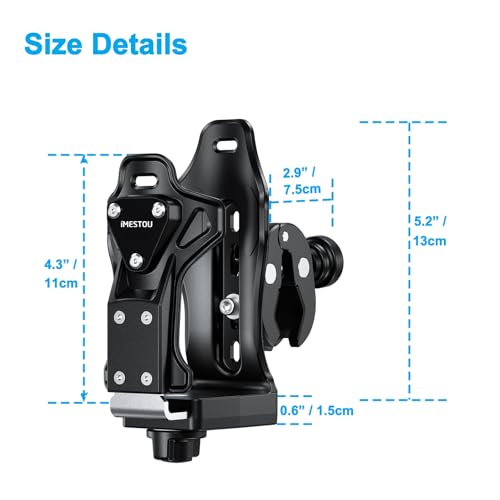 iMESTOU Motorcycle Cup Holder, ATV Water Bottle Mount Compatible with 50-90mm Dia. Cups Drinking Bottles, Anti-Theft, Fits for 12mm-45mm Handlebars on Bike Scooter Stroller Golf Cart Wheelchair... - Image 5