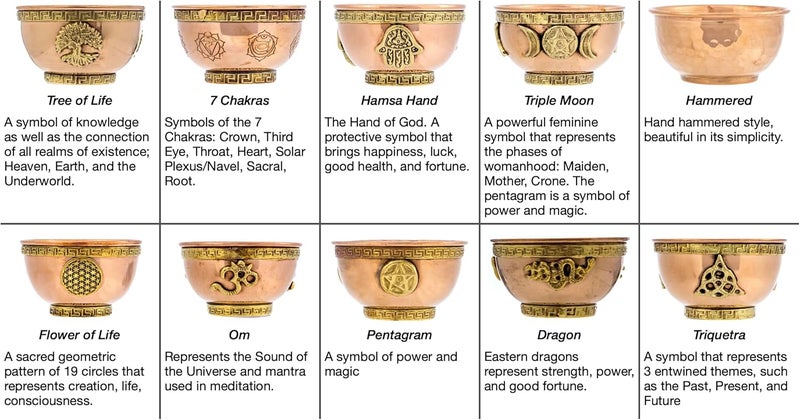 Alternative Imagination Flower of Life Copper Bowl - Offering Bowl for Ritual Use, Altar Table, Incense Holder, Home Decor - 3 Inches Wide - Image 5