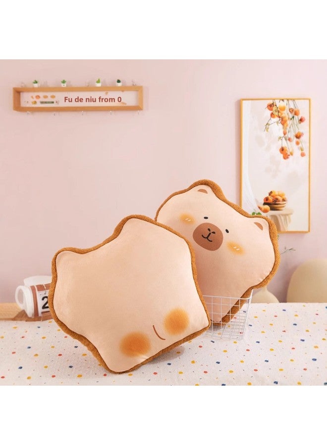 2024 Toast Bread Plush Pillow Doll Pillow Dormitory Warm Hand Floating Window Cartoon Gift Wholesale-Specifications:45*45-Color:Bread Bear Pillow - Image 3