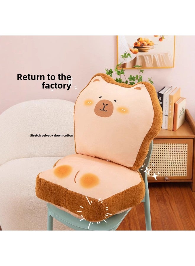 2024 Toast Bread Plush Pillow Doll Pillow Dormitory Warm Hand Floating Window Cartoon Gift Wholesale-Specifications:45*45-Color:Bread Bear Pillow - Image 2