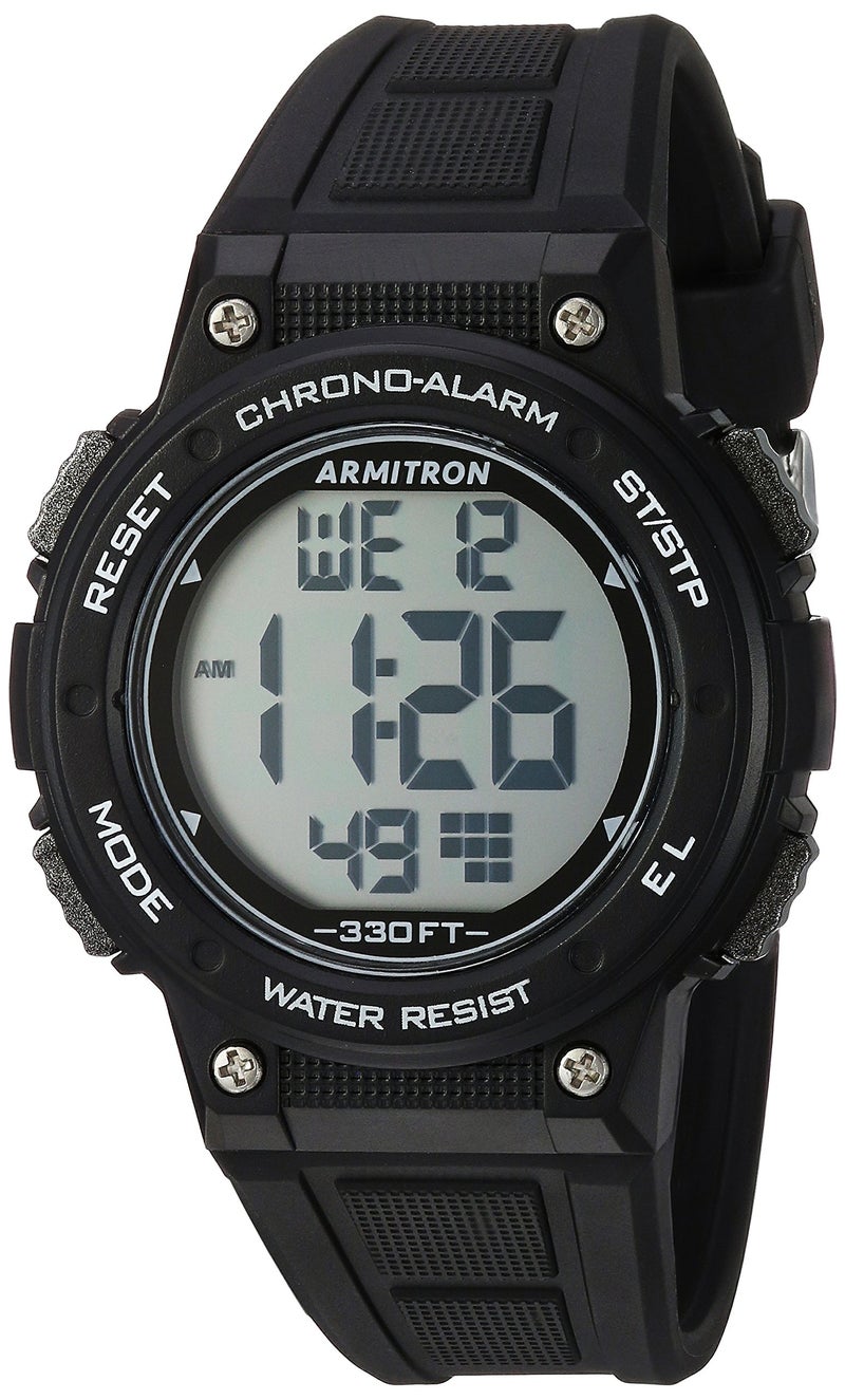 Armitron Sport Women's 45/7086BLK Digital Chronograph Black Resin Strap Watch - Image 1