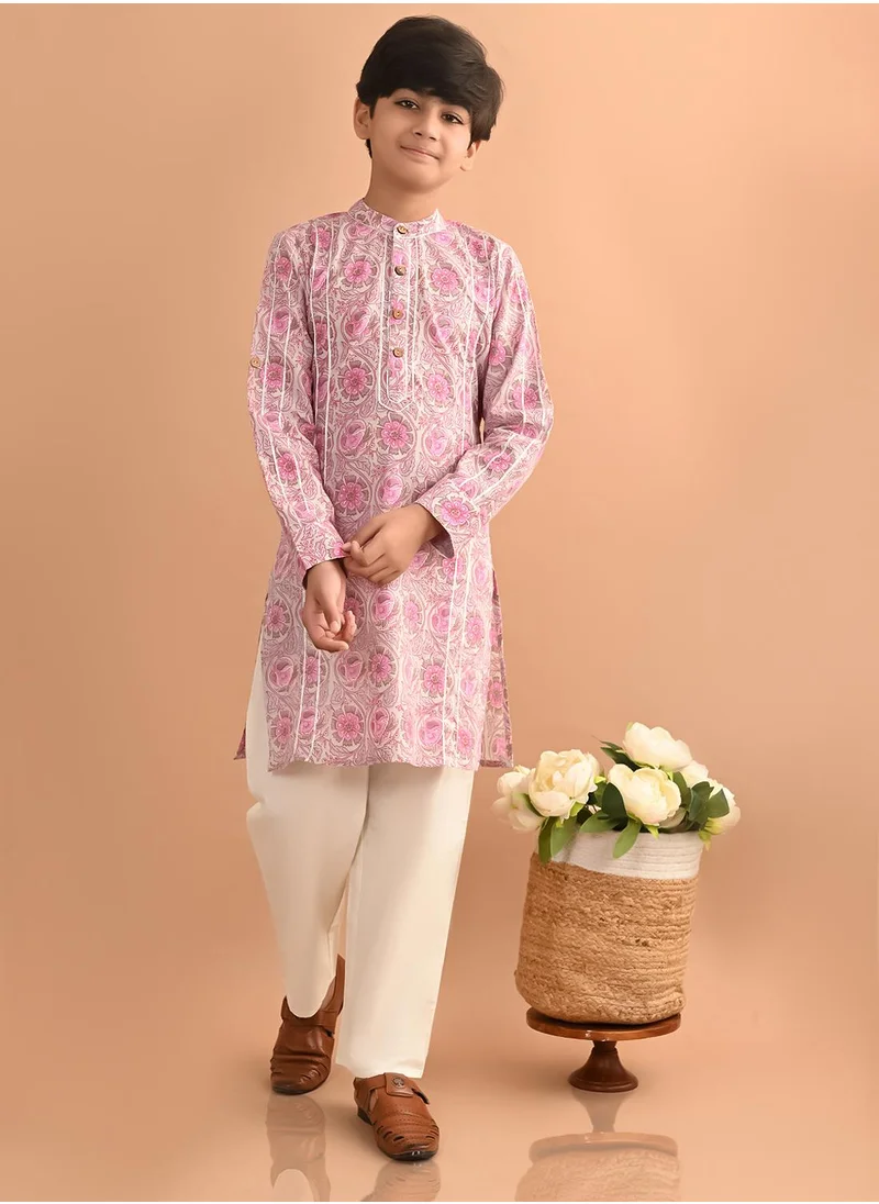 ليلك Printed Kurta Pajama Set