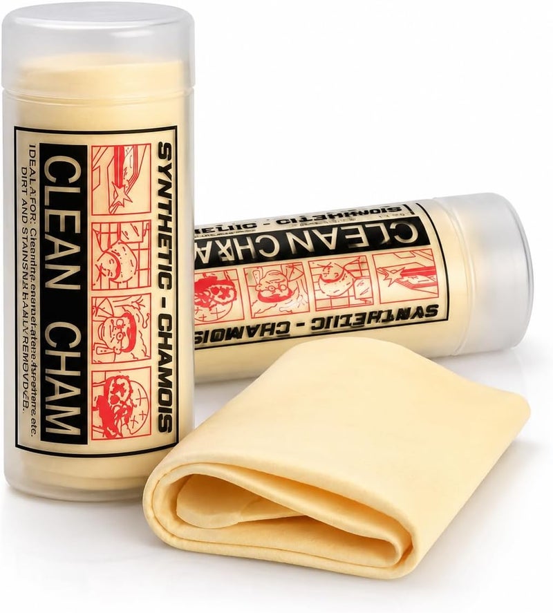 Genrics Synthetic Chamois Drying Cloth for Car Cleaning | Super Absorbent Reusable Drying Towel, Cleaning Cloth for Car Wash, Glass, Mirrors, Windows, Kitchen, Bathroom, Home & Office Cleaning, Wet & Dry Use - Image 1