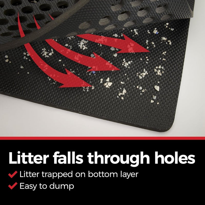 iPrimio Jumbo Cat Kitty Litter Box Trapper Mat 29x27 - Kitty Litter Mat - Mat Rug Traps and Catches Litter Through Large Holes, Multi-Layer Bottom Repels Urine, Perfect for Messy Cats - Image 2