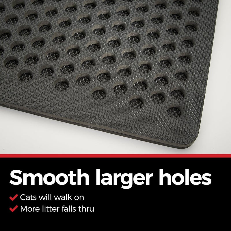 iPrimio Jumbo Cat Kitty Litter Box Trapper Mat 29x27 - Kitty Litter Mat - Mat Rug Traps and Catches Litter Through Large Holes, Multi-Layer Bottom Repels Urine, Perfect for Messy Cats - Image 3