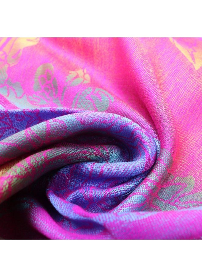Neelamvar - Fashion Colorful Flowers Jacquard Cotton Pashmina Women Wrap Shawl Tassels Scarves 75" X 27.5" (Thm08-04) - Image 1