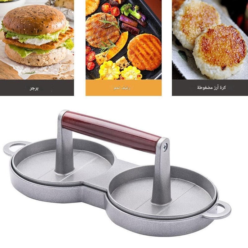 Burger Maker - Heavy-duty aluminum press with double-sided functionality and non-stick large pan, designed with soft handle for ease, perfect for creating consistent beef, chicken, and turkey pattiesf - Image 2