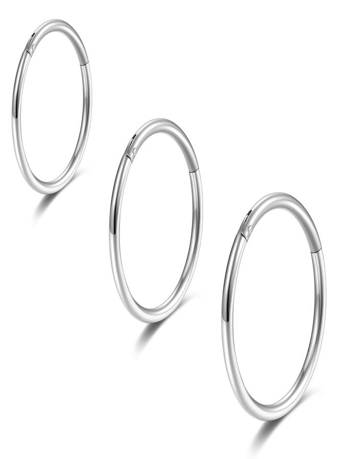 Lantine Hinged 20g Cartilage Earring Hoop Nose Rings 6mm 8mm 10mm Set Clicker Triple Double Forward Helix Hoops Earrings(3Pcs a Set) - Image 1