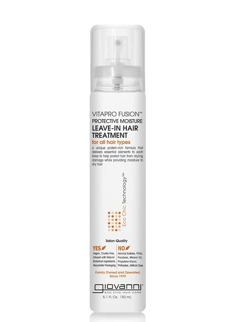 Vitapro Fusion Treatment Spray to Protect Hair from Styling Damage while Hydrating Dryness 150ml - Made in USA