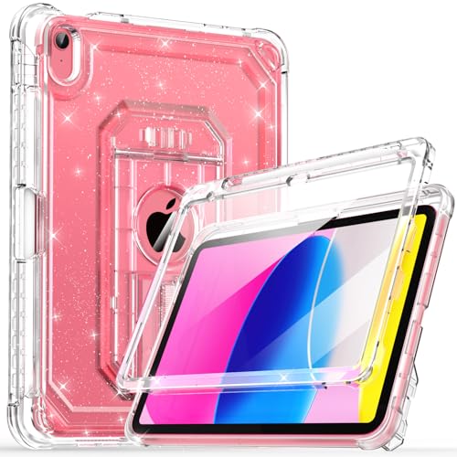 Cantis Case for iPad A16 11 Inch 2025/ iPad 10th Generation 2022 (10.9 inch) with Screen Protector & Pencil Holder, 11th Generation Case with Larger Stable Stand, Clear Glitter - Image 1