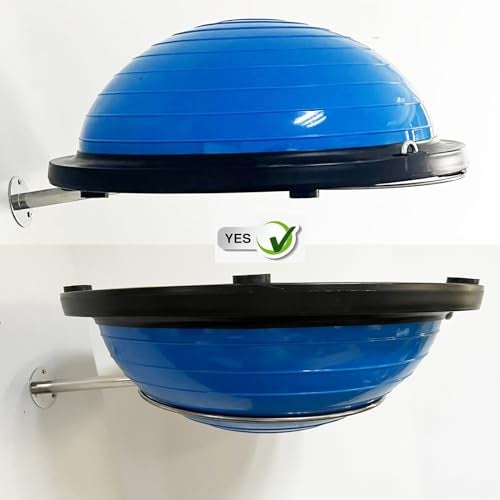 Pmsanzay Wall Mounted Half Ball Balance Trainer Holder, Sturdy Stainless Steel Balance Trainer Storage Rack, Half Yoga Exercise Ball Display Holder for Home Gym,Studios - No Balance Trainer - Image 4