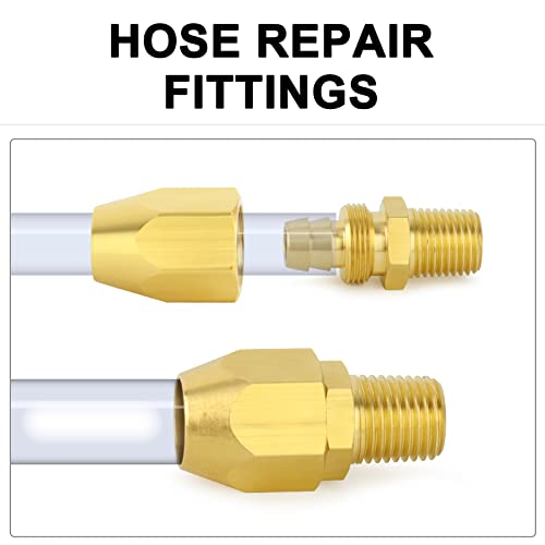 ChillWaves Brass Pneumatics Reusable Replacement Fitting，Hose-End Repair Fitting 3/8" ID Hose（3/8" Barb）x 1/4" NPT Rigid(10-PACK) - Image 5