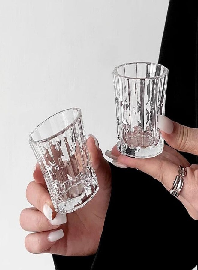 JAIEF 1.7 Oz Fancy Shot Glasses Heavy Base Shot Glass, Crystal Cordial Glasses (Set of 8) - Image 3